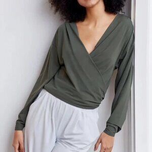 ADAY That's a Wrap Top in Moss Green size Large (L)